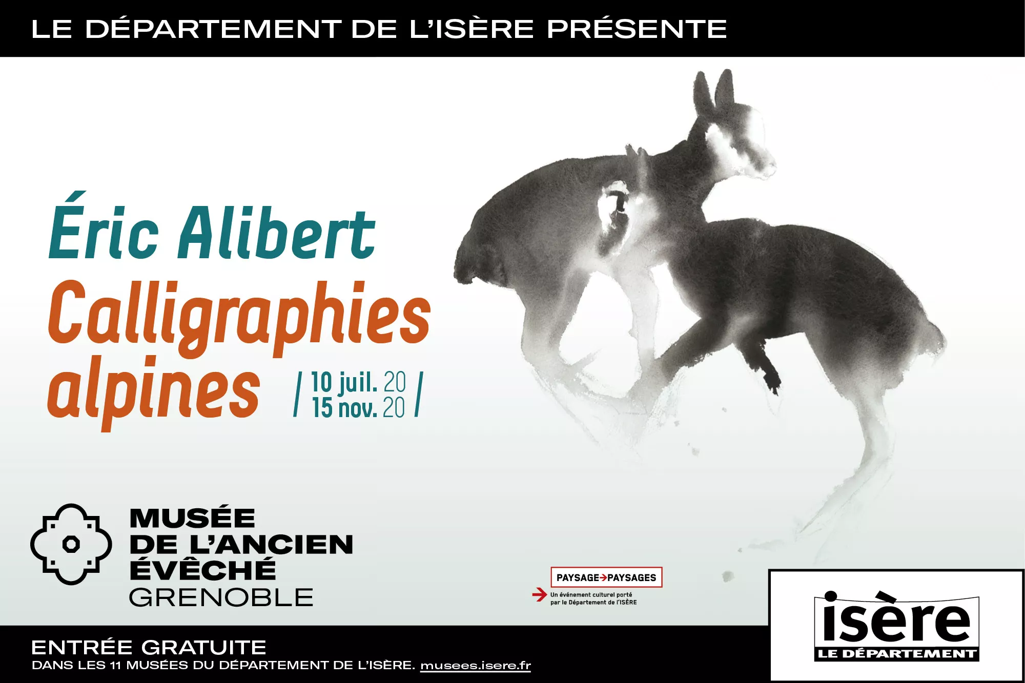Affiche Éric Alibert. Calligraphies alpines. Affiche Éric Alibert. Calligraphies alpines.