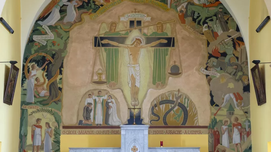 Église de Blandin, décor peint de Luc Barbier © Denis Vinçon